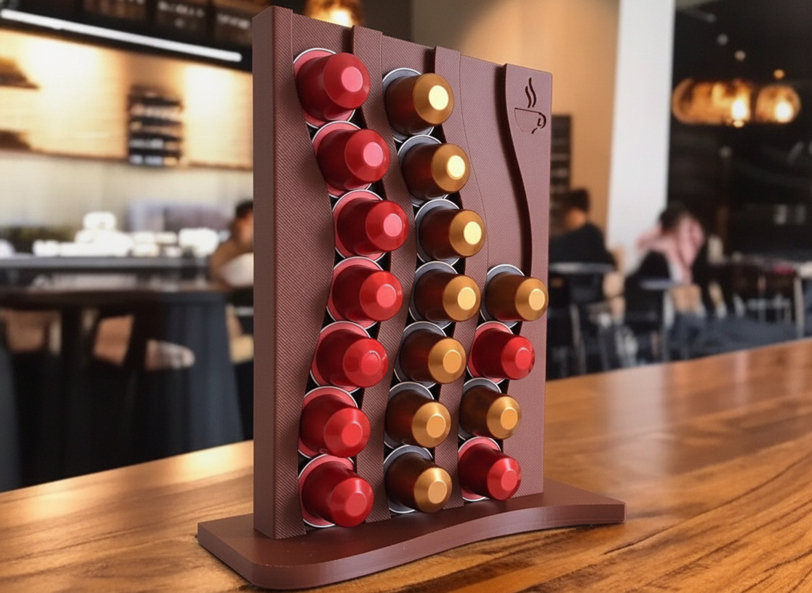 Golvend Design Nespresso Capsule Houder & Organizer in PLA Matte Terracotta